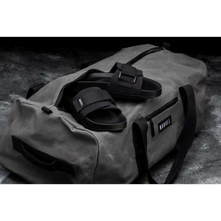Chanclas Nobull Black Adjustable Chanclas Hombre Negros | MX-44499