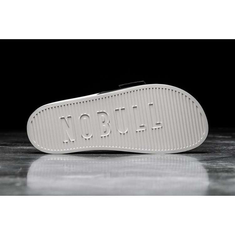 Chanclas Nobull Black Ivory Adjustable Chanclas Hombre Negros Blancos | MX-79710
