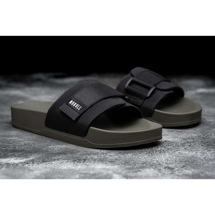 Chanclas Nobull Black Ivy Adjustable Chanclas Hombre Negros Verdes | MX-76560