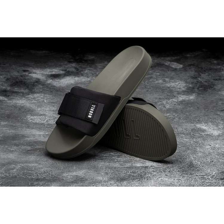 Chanclas Nobull Black Ivy Adjustable Chanclas Hombre Negros Verdes | MX-76560