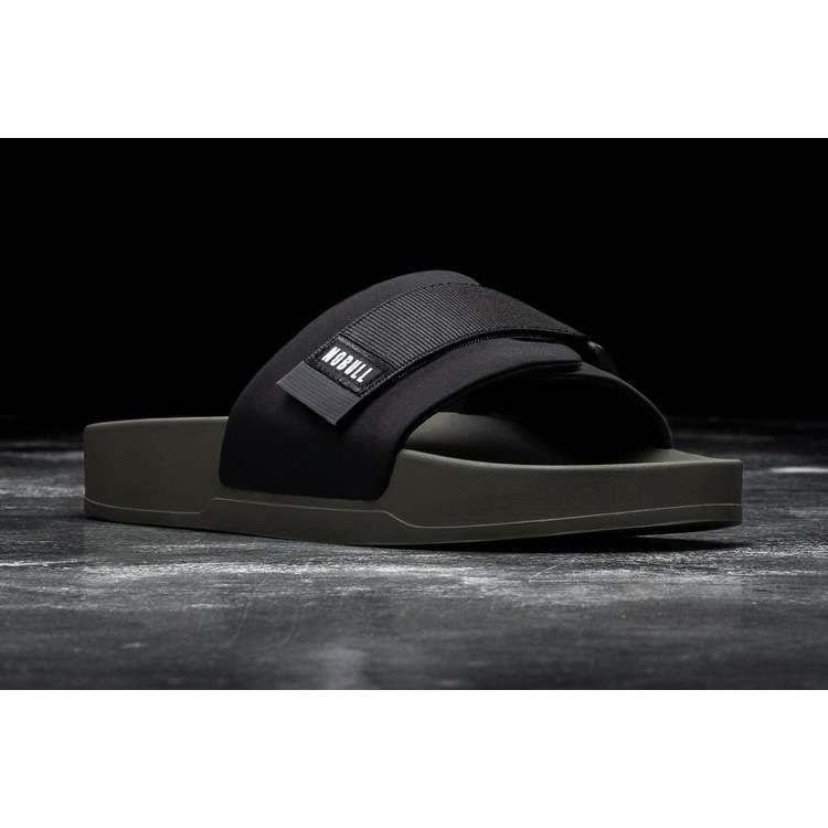 Chanclas Nobull Black Ivy Adjustable Chanclas Hombre Negros Verdes | MX-76560