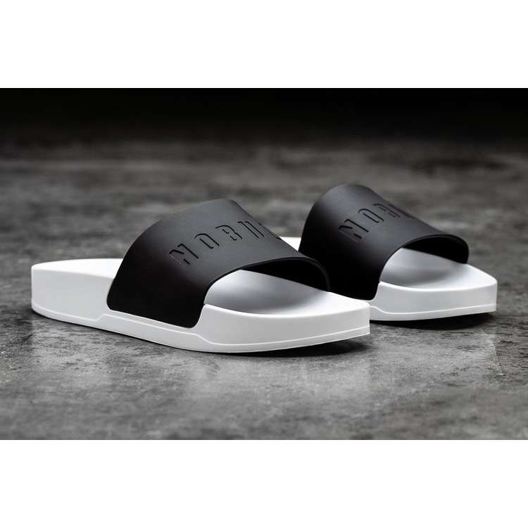 Chanclas Nobull Black White Chanclas Hombre Negros Blancos | MX-85195
