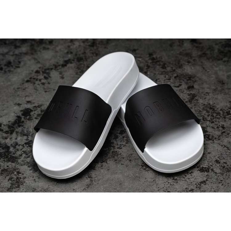 Chanclas Nobull Black White Chanclas Hombre Negros Blancos | MX-85195