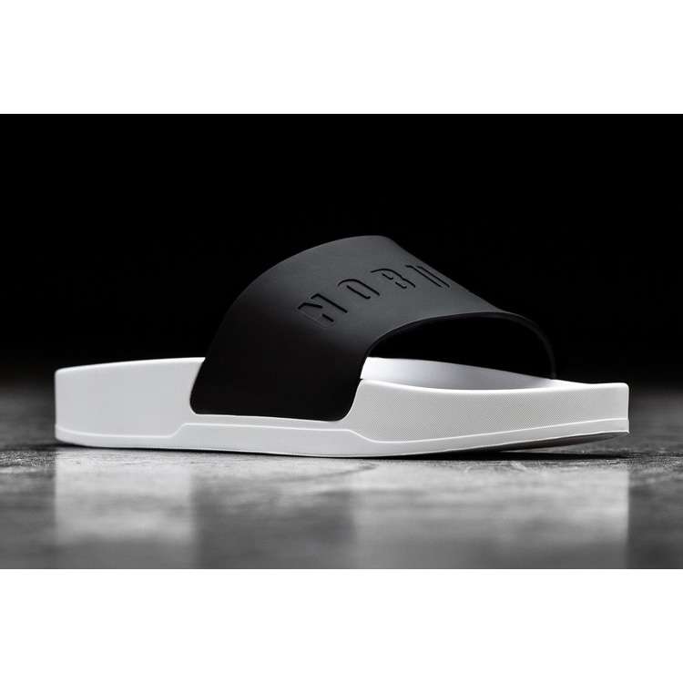Chanclas Nobull Black White Mujer Negros Blancos | MX-11106