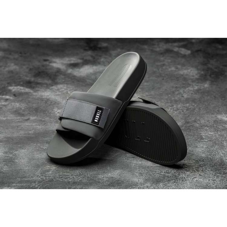 Chanclas Nobull Dark Grey Adjustable Chanclas Hombre Negros | MX-23178