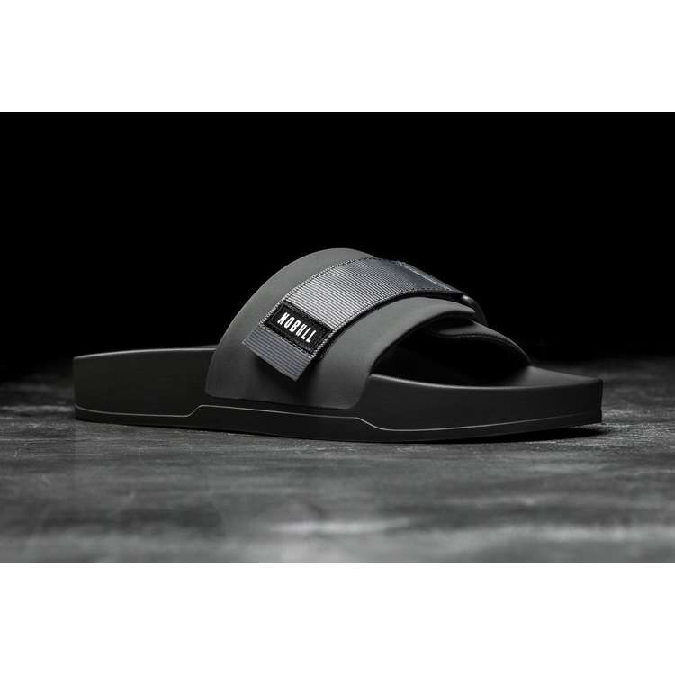 Chanclas Nobull Dark Grey Adjustable Chanclas Hombre Negros | MX-23178