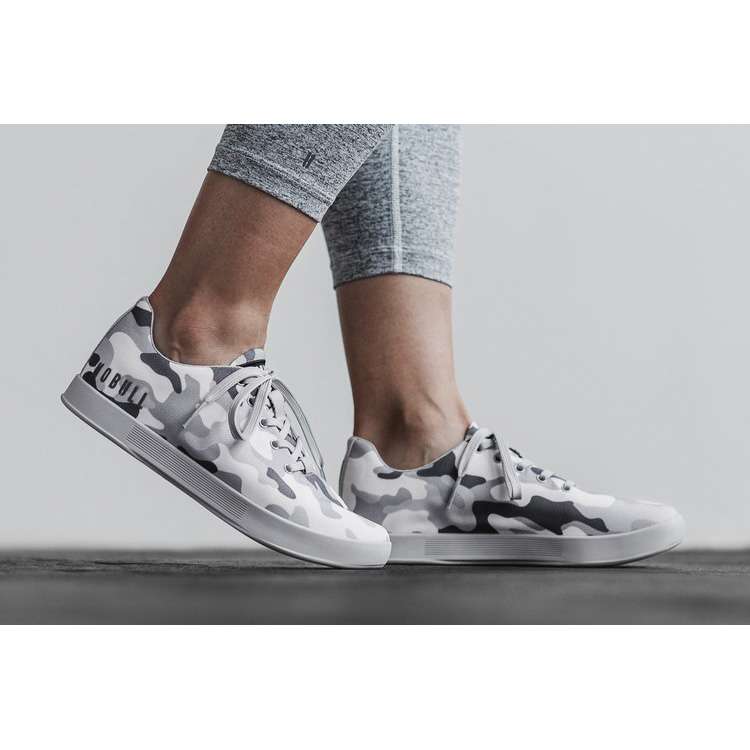 Tenis Deportivos Nobull Arctic Camo Lona Trainer Mujer Blancos Grises | MX-46166