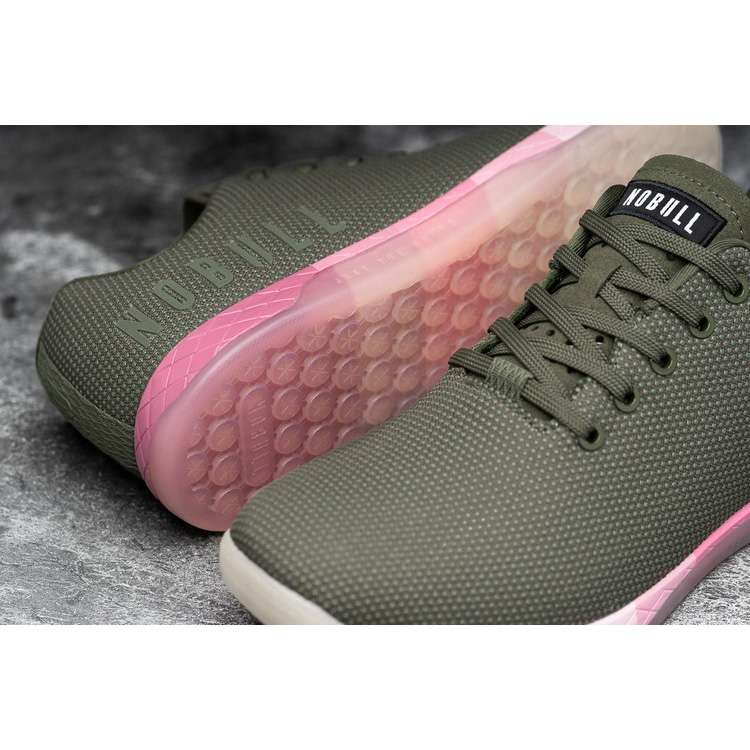 Tenis Deportivos Nobull Army Pink Gradient Trainer Mujer Verde Oliva Rosas | MX-73668