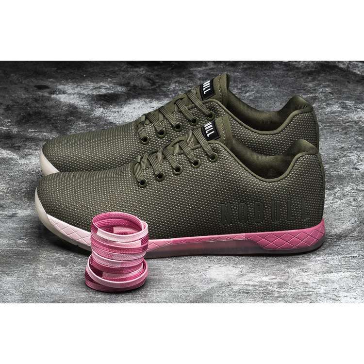 Tenis Deportivos Nobull Army Pink Gradient Trainer Hombre Verde Oliva Rosas | MX-99695