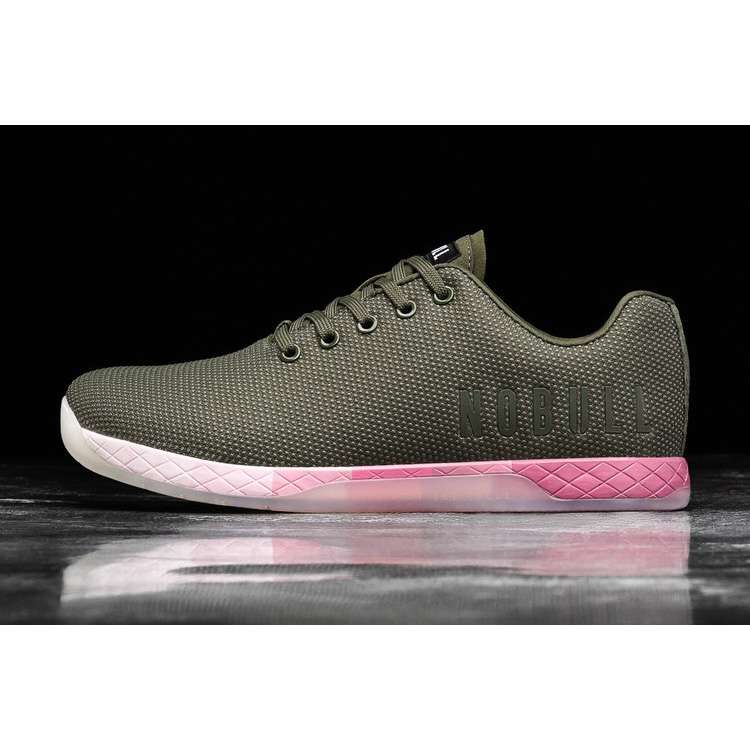 Tenis Deportivos Nobull Army Pink Gradient Trainer Hombre Verde Oliva Rosas | MX-99695