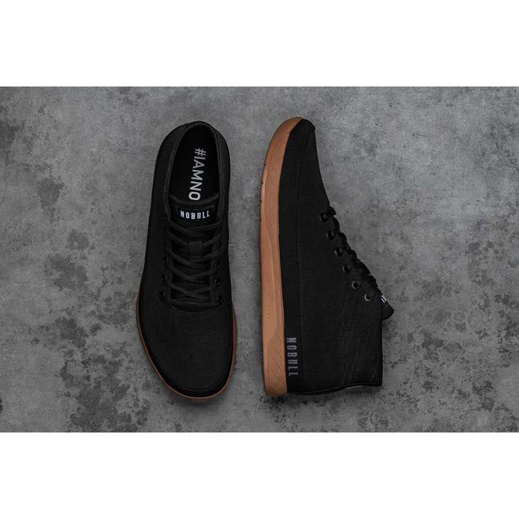 Tenis Deportivos Nobull Black Coffee Lona Mid Trainer Hombre Negros | MX-89980