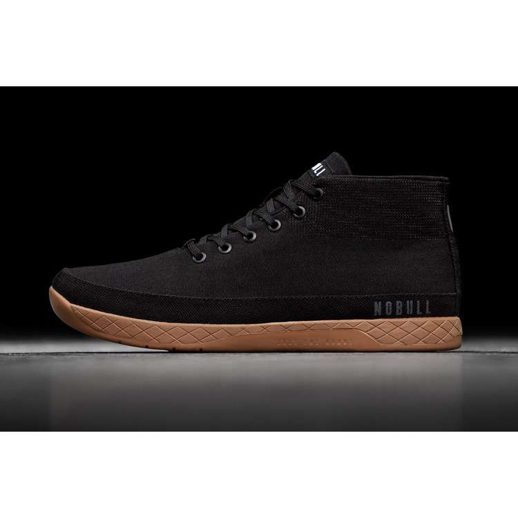 Tenis Deportivos Nobull Black Coffee Lona Mid Trainer Hombre Negros | MX-89980