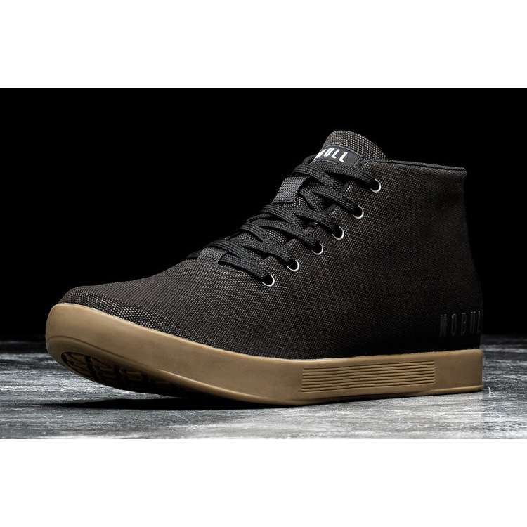 Tenis Deportivos Nobull Black Dark Gum Lona Mid Trainer Hombre Negros | MX-18344