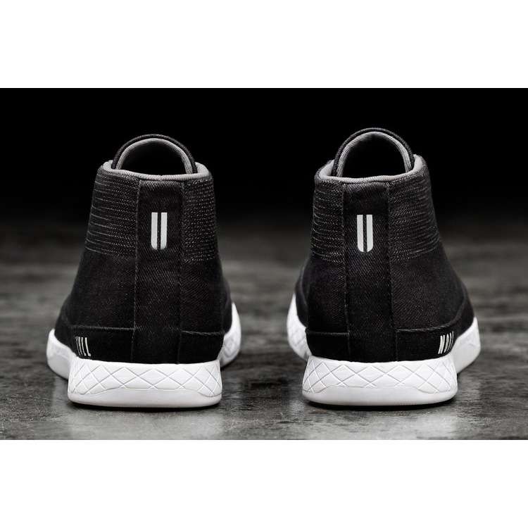 Tenis Deportivos Nobull Black Denim Lona Mid Trainer Mujer Negros | MX-50012
