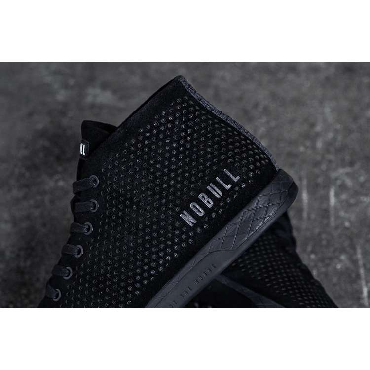 Tenis Deportivos Nobull Black Gamuza Mid Trainer Hombre Negros | MX-39473