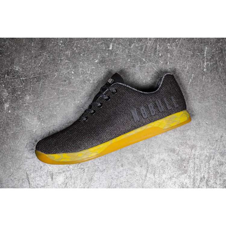 Tenis Deportivos Nobull Black Heather Yellow Trainer Hombre Negros Amarillos | MX-48367
