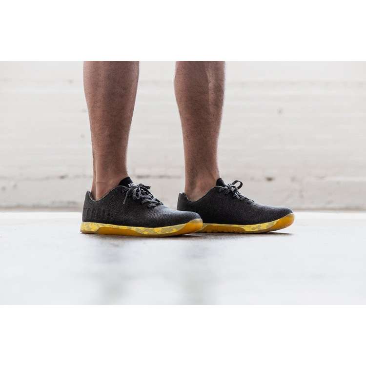 Tenis Deportivos Nobull Black Heather Yellow Trainer Hombre Negros Amarillos | MX-48367