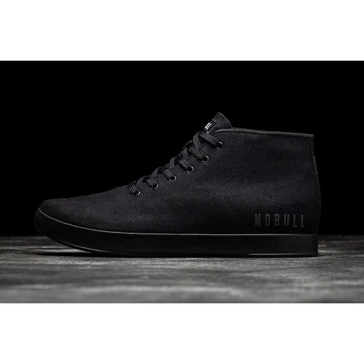 Tenis Deportivos Nobull Black Lona Mid Trainer Mujer Negros | MX-32703