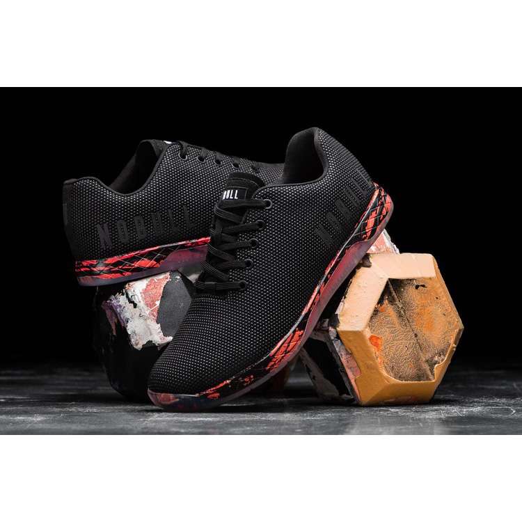 Tenis Deportivos Nobull Black Spill Trainer Hombre Negros Naranjas | MX-98703