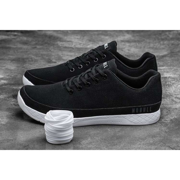 Tenis Deportivos Nobull Black White Lona Trainer Hombre Negros | MX-65582