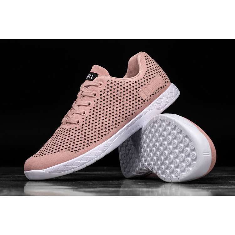 Tenis Deportivos Nobull Blush White Gamuza Trainer Hombre Rosas | MX-20892