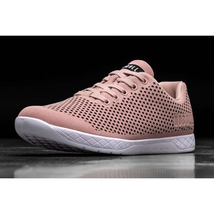 Tenis Deportivos Nobull Blush White Gamuza Trainer Hombre Rosas | MX-20892