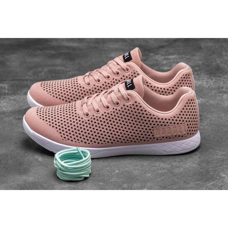 Tenis Deportivos Nobull Blush White Gamuza Trainer Hombre Rosas | MX-20892