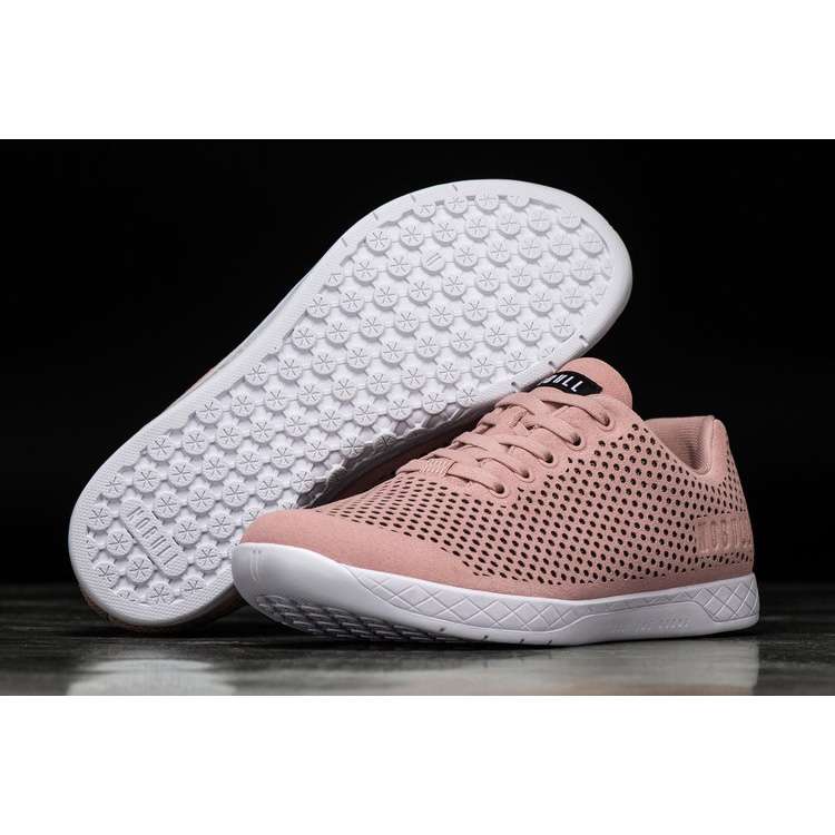 Tenis Deportivos Nobull Blush White Gamuza Trainer Hombre Rosas | MX-20892