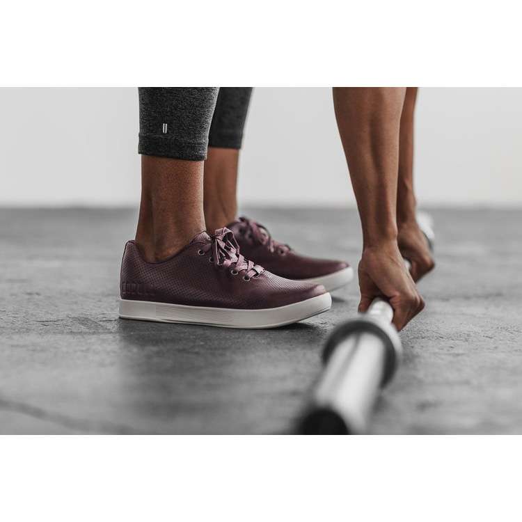 Tenis Deportivos Nobull Burgundy Cuero Trainer Mujer Vino | MX-34667