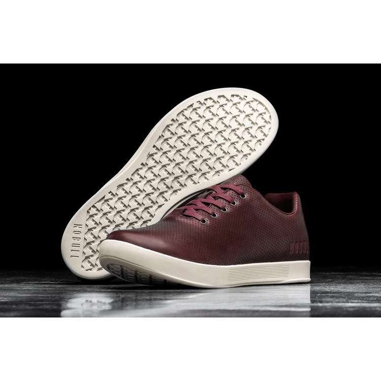 Tenis Deportivos Nobull Burgundy Cuero Trainer Mujer Vino | MX-34667