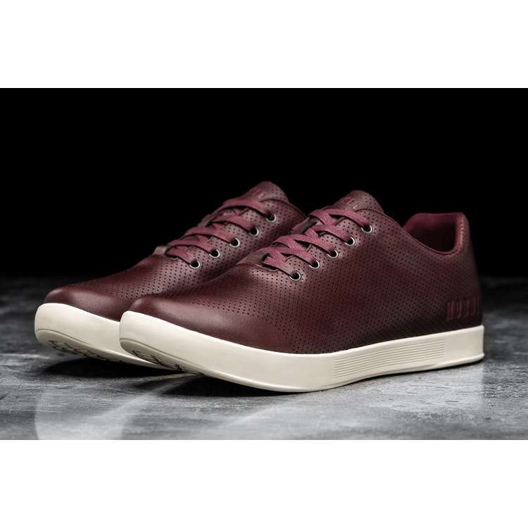 Tenis Deportivos Nobull Burgundy Cuero Trainer Hombre Vino | MX-54928