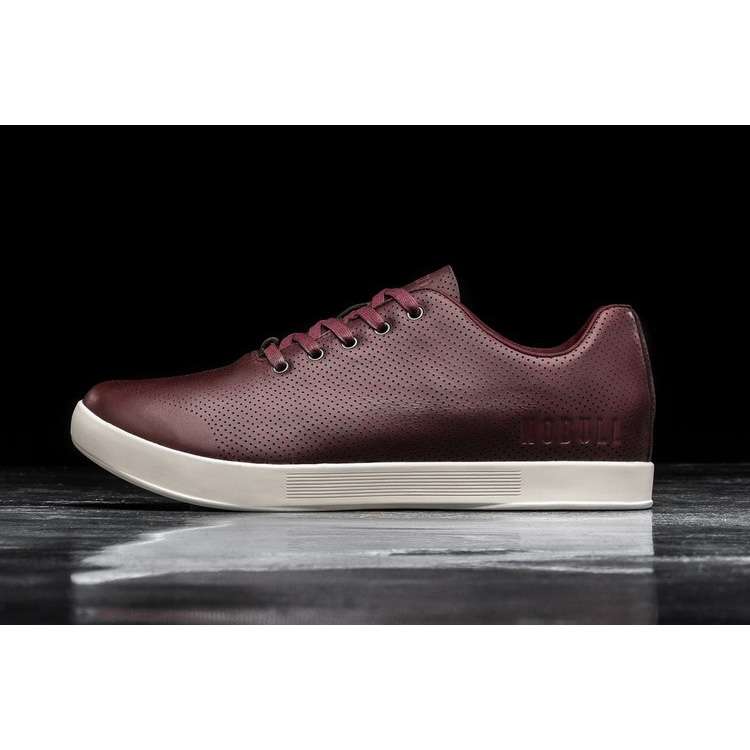 Tenis Deportivos Nobull Burgundy Cuero Trainer Hombre Vino | MX-54928