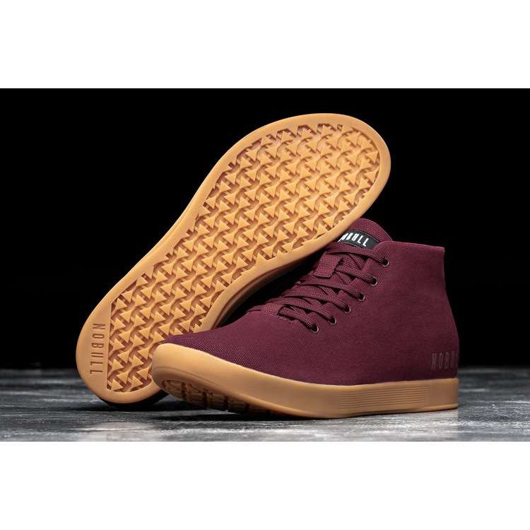 Tenis Deportivos Nobull Cabernet Gum Lona Mid Trainer Hombre Vino | MX-19055