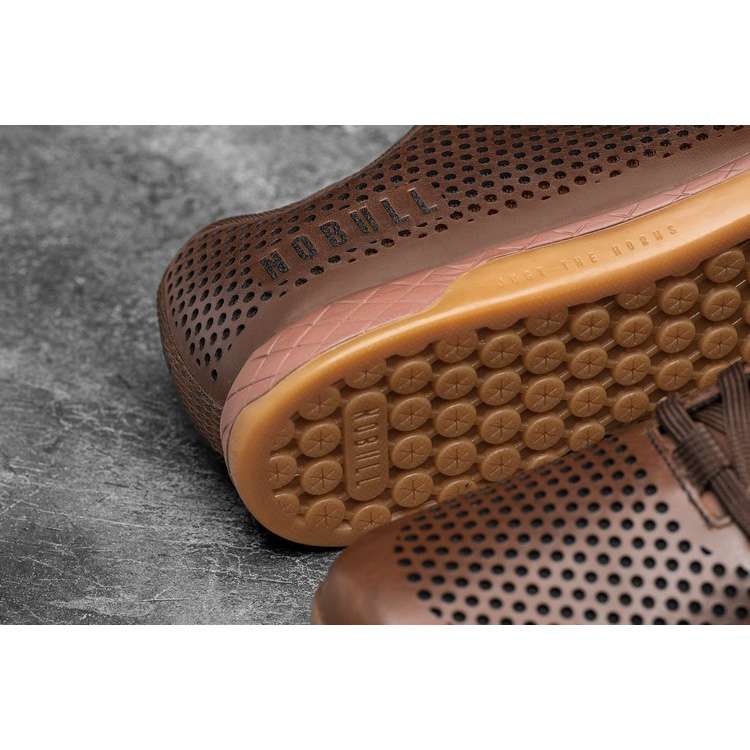 Tenis Deportivos Nobull Coffee Cuero Trainer Hombre Marrom | MX-37655