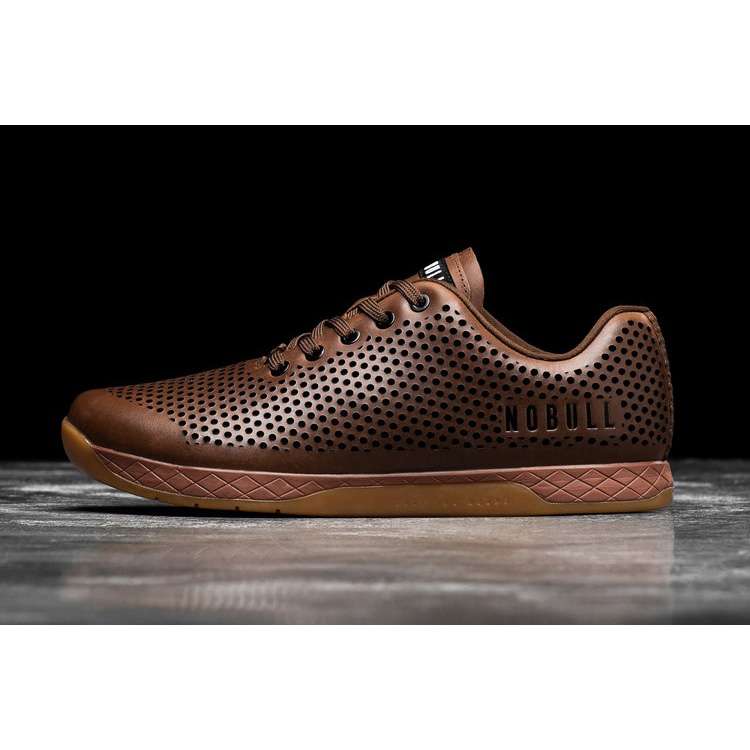 Tenis Deportivos Nobull Coffee Cuero Trainer Hombre Marrom | MX-37655