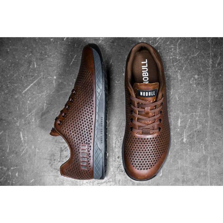 Tenis Deportivos Nobull Coffee Grey Cuero Trainer Mujer Marrom | MX-82979