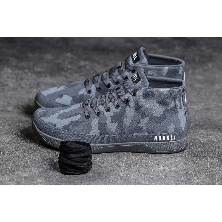 Tenis Deportivos Nobull Dark Camo Lona Mid Trainer Hombre Grises | MX-18602