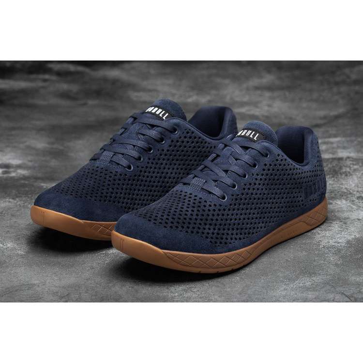 Tenis Deportivos Nobull Dusk Gamuza Trainer Mujer Azul Marino Marrom | MX-55225