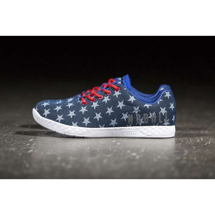 Tienda Tenis Deportivos Nobull Mexico Flag Trainer Hombre Blancos Azules