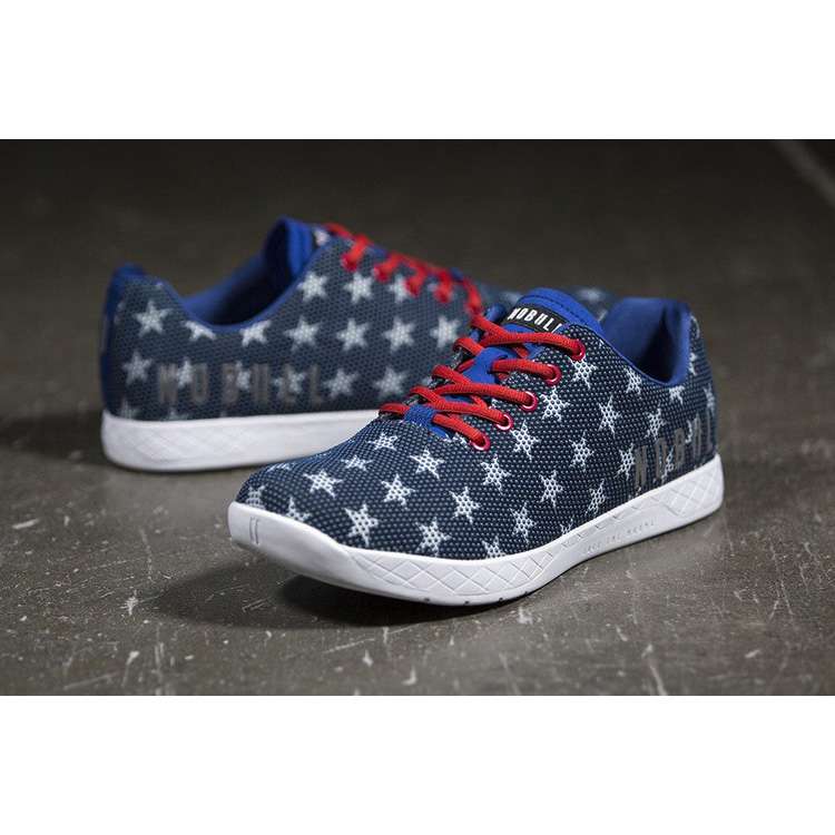 Tenis Deportivos Nobull Flag Trainer Hombre Blancos Azules | MX-77813