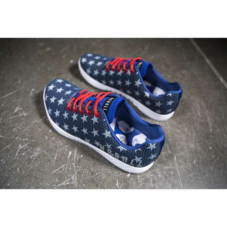 Tienda Tenis Deportivos Nobull Mexico Flag Trainer Hombre Blancos Azules