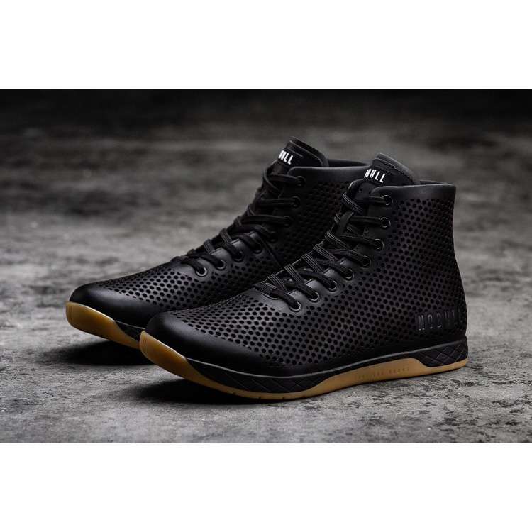 Tenis Deportivos Nobull High-top Black Gum Cuero Trainer Hombre Negros | MX-33192