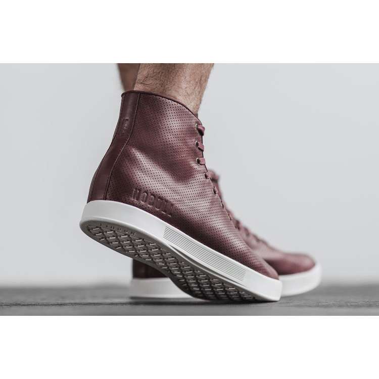 Tenis Deportivos Nobull High-top Burgundy Cuero Trainer Hombre Vino | MX-79958