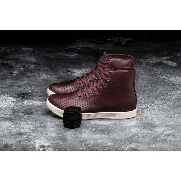 Tenis Deportivos Nobull High-top Burgundy Cuero Trainer Hombre Vino | MX-79958