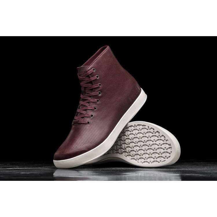 Tenis Deportivos Nobull High-top Burgundy Cuero Trainer Hombre Vino | MX-79958