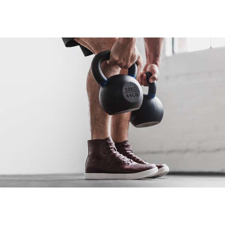 Tenis Deportivos Nobull High-top Burgundy Cuero Trainer Hombre Vino | MX-79958
