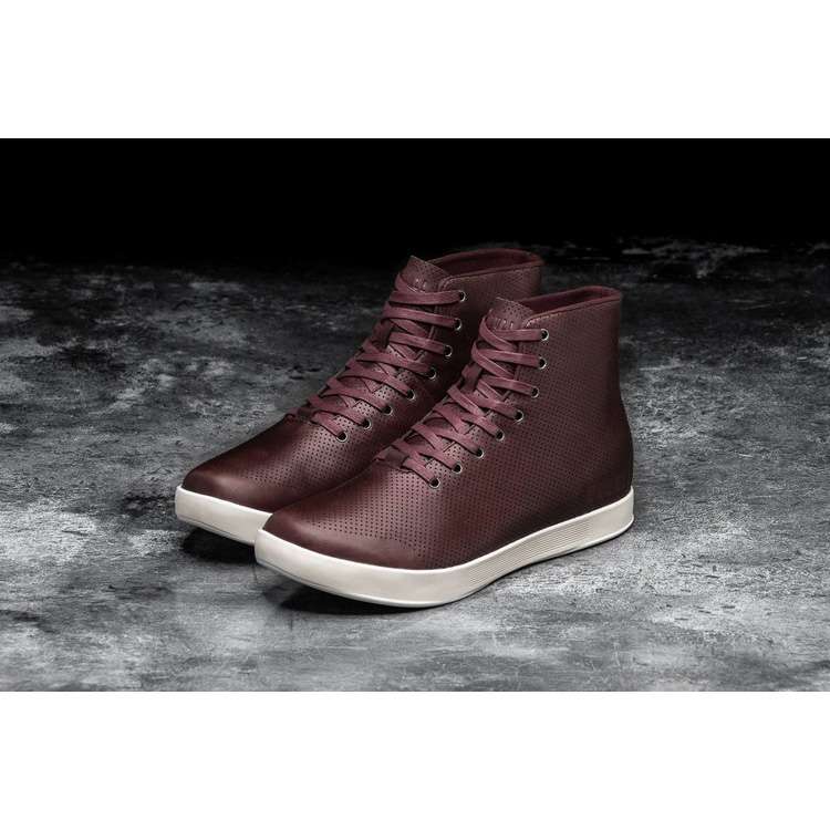 Tenis Deportivos Nobull High-top Burgundy Cuero Trainer Hombre Vino | MX-79958