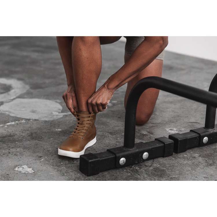 Tenis Deportivos Nobull High-top Chestnut Cuero Trainer Mujer Marrom | MX-63898
