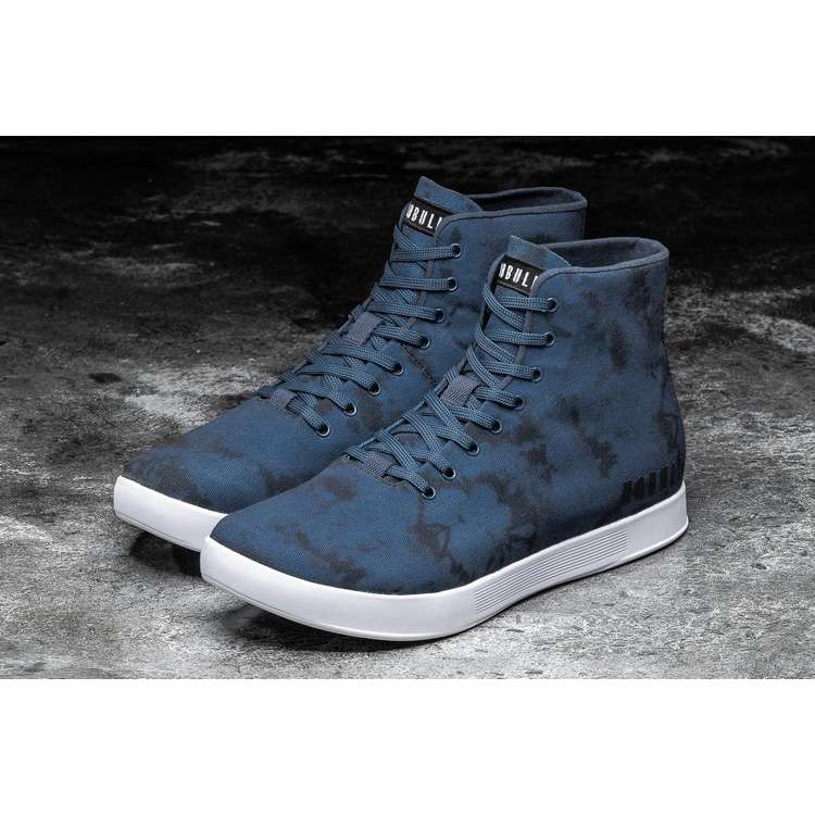 Tenis Deportivos Nobull High-top Navy Tie-dye Lona Trainer Hombre Azul Marino | MX-35600