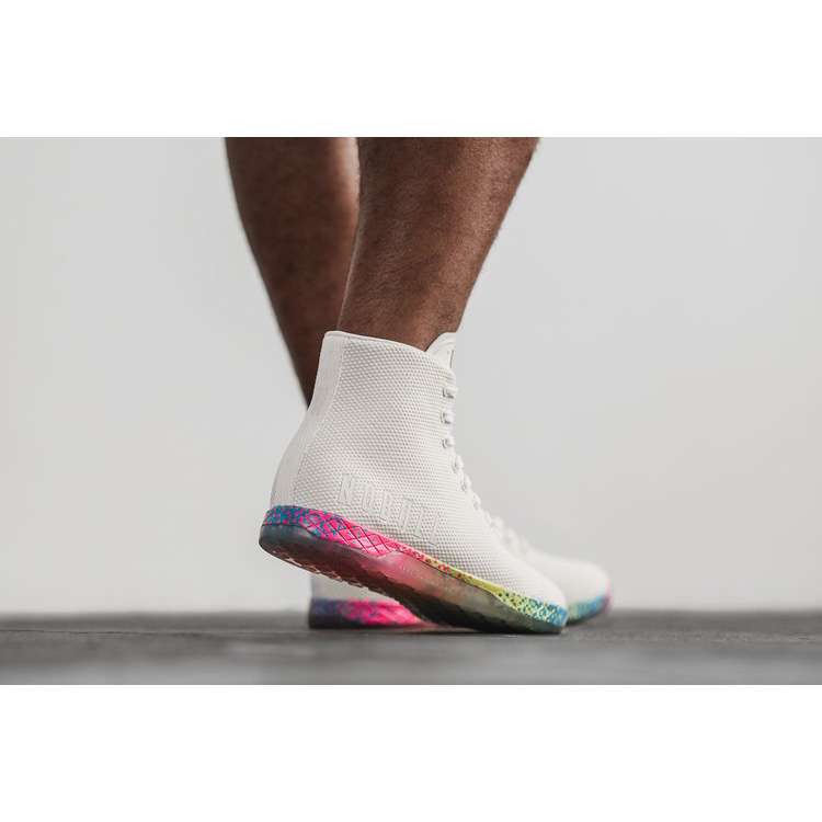 Tenis Deportivos Nobull High-top White Neon Glitch Trainer Hombre Blancos Multicolor | MX-63074